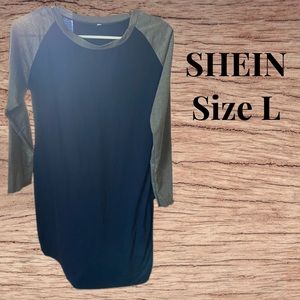 SHEIN Navy and Gray Dress